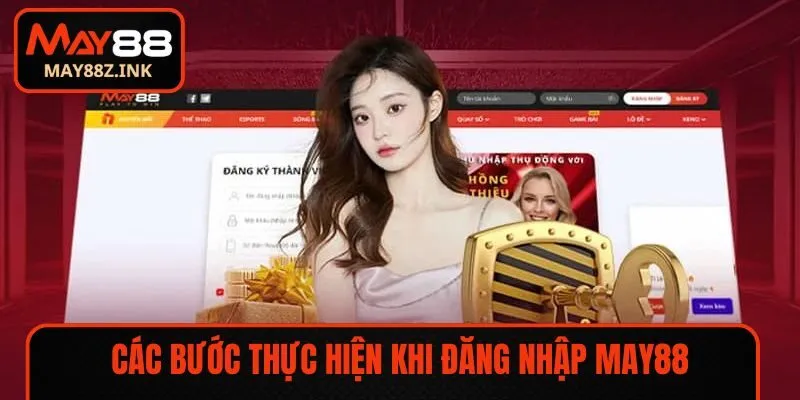 Các bước thực hiện khi đăng nhập MAY88